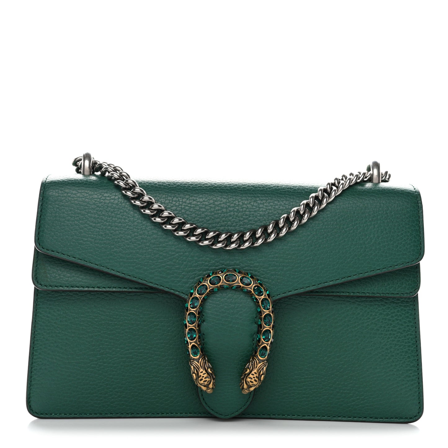 Pebbled Calfskin Small Dionysus Shoulder Bag Emerald