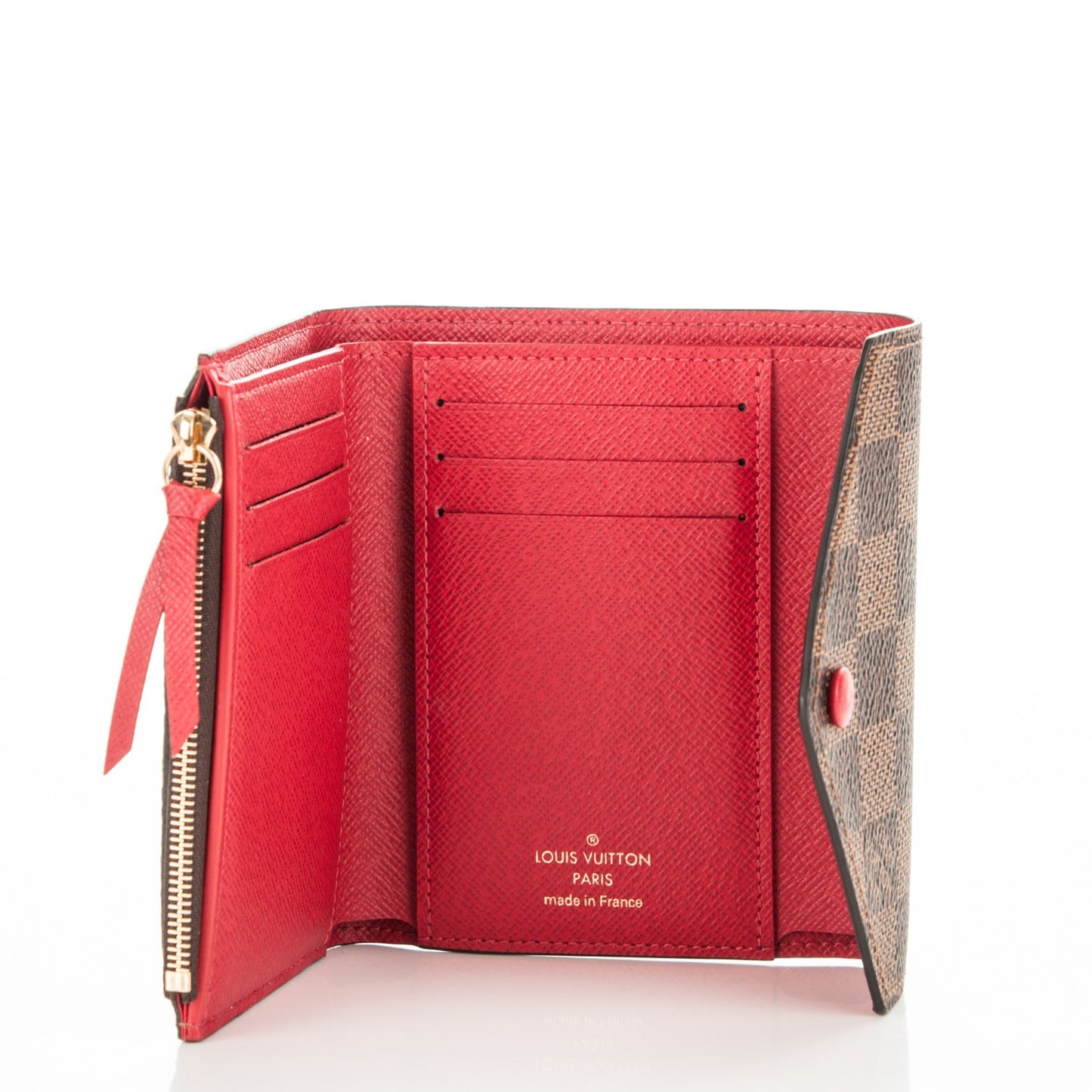 Damier Ebene Victorine Wallet Red