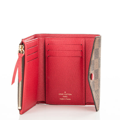 Louis Vuitton Damier Ebene Victorine Wallet Red 5 of 6