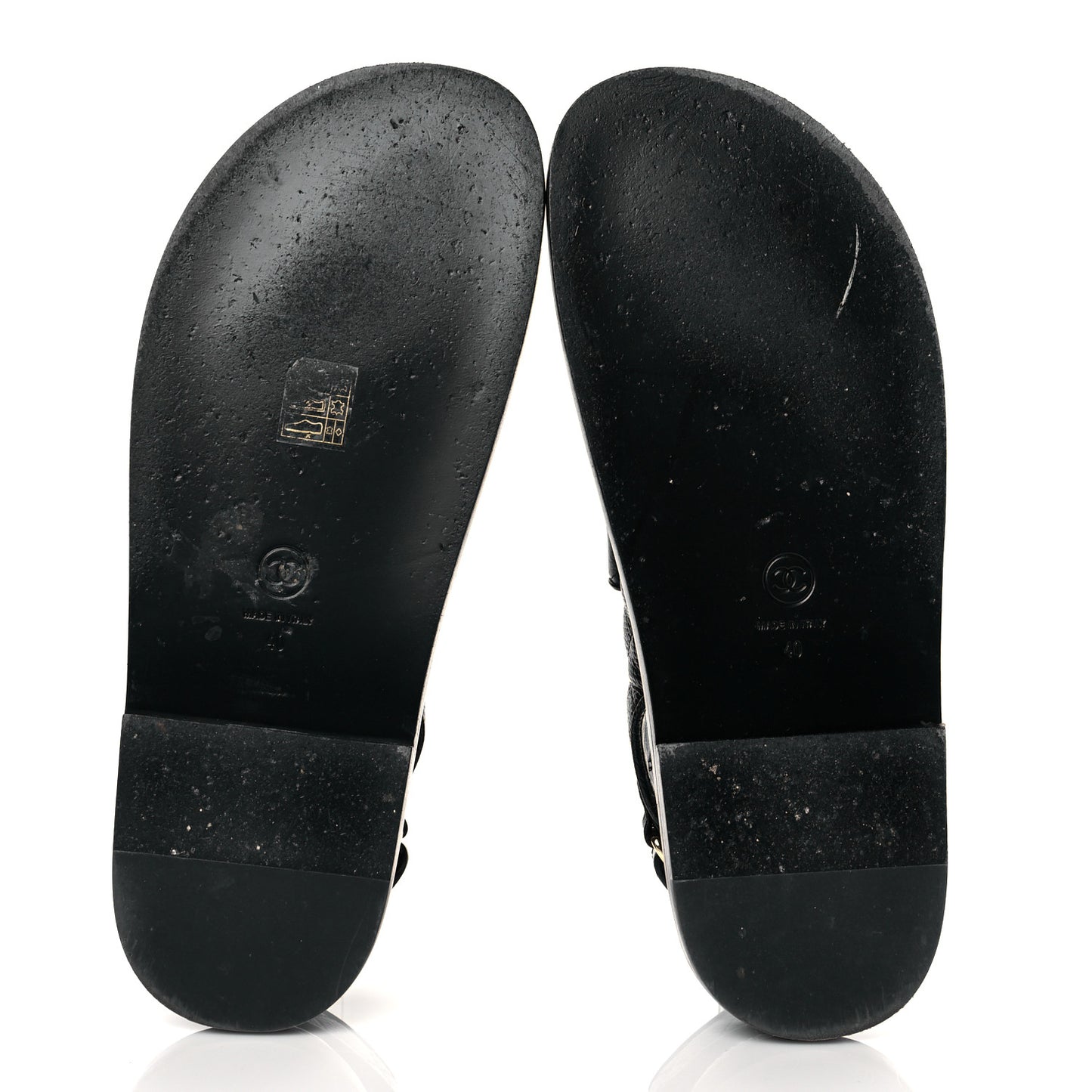 Grained Calfskin Velcro Dad Sandals 40 Black