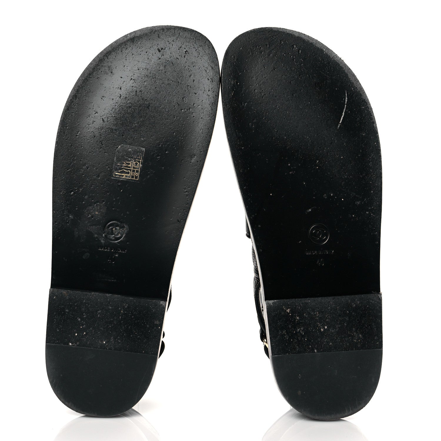 Chanel Grained Calfskin Velcro Dad Sandals 40 Black 5 of 12