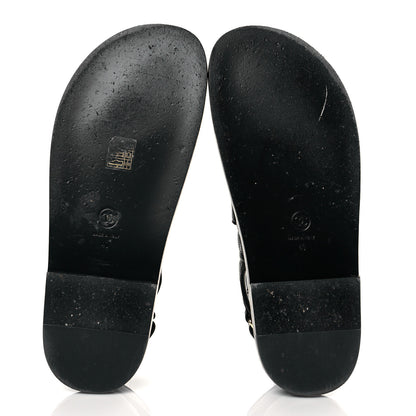 Chanel Grained Calfskin Velcro Dad Sandals 40 Black 5 of 12