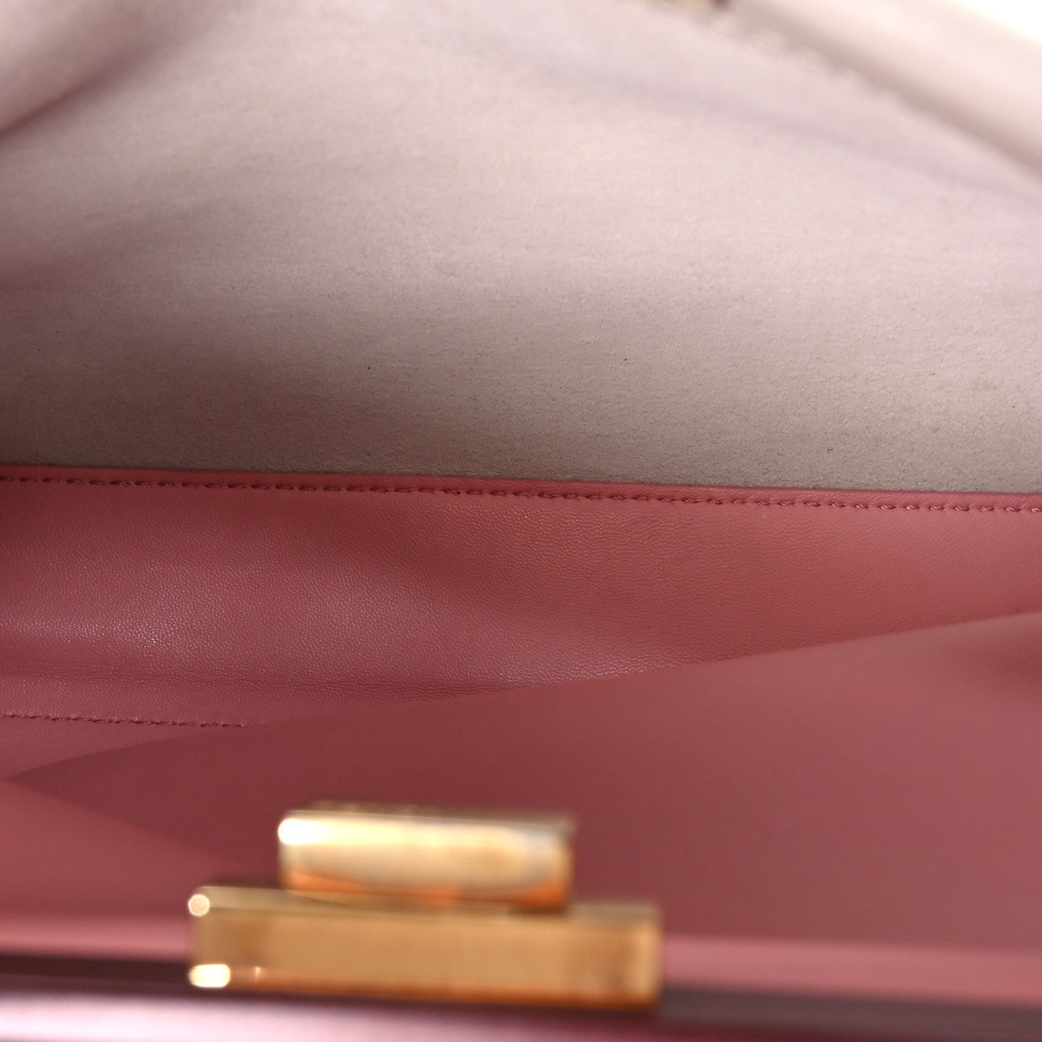 Fendi Vitello Seta Shiny Nappa Medium Peekaboo Iconic Satchel Grigio Polvere Magenta 5 of 13