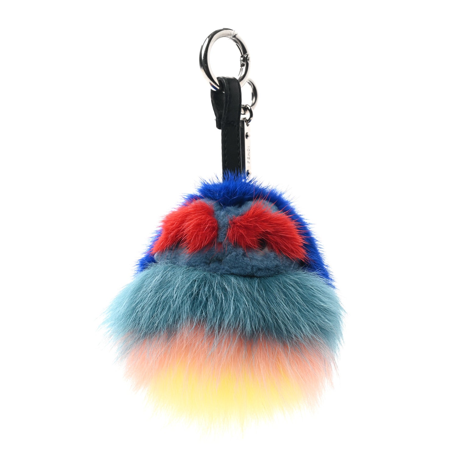 Fendi Mink Fox Fur Kid Monster Bag Bug Charm Blue Multicolor 1 of 6