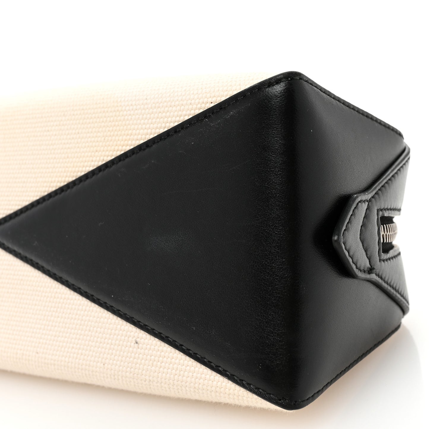 Canvas Calfskin Medium Le Teckel Bag Ecru
