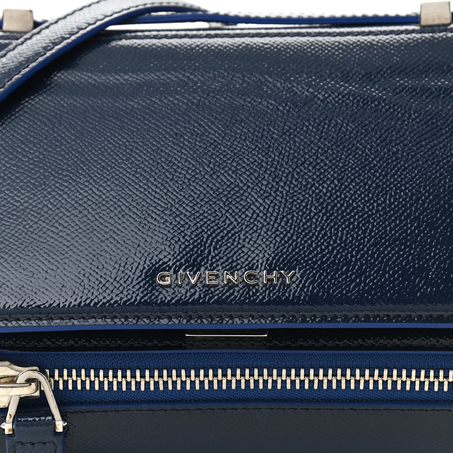 Givenchy Patent Calfskin Mini Pandora Box Crossbody Bag Blue 8 of 11
