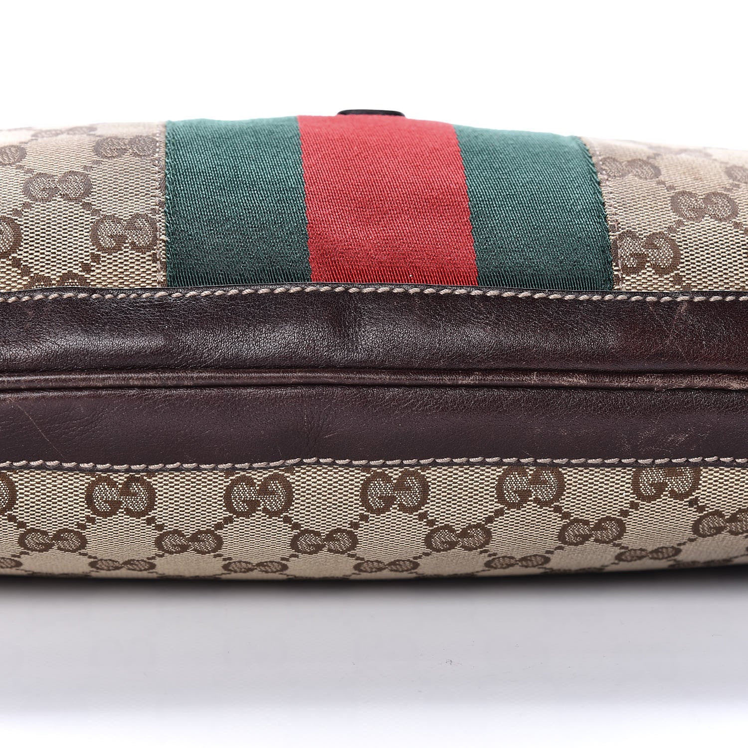 Gucci Monogram Web Jackie O Bouvier Hobo Dark Brown 14 of 15