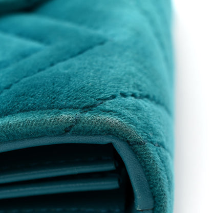 Gucci Velvet Matelasse GG Marmont Chain Wallet Pavone Cyan 14 of 15