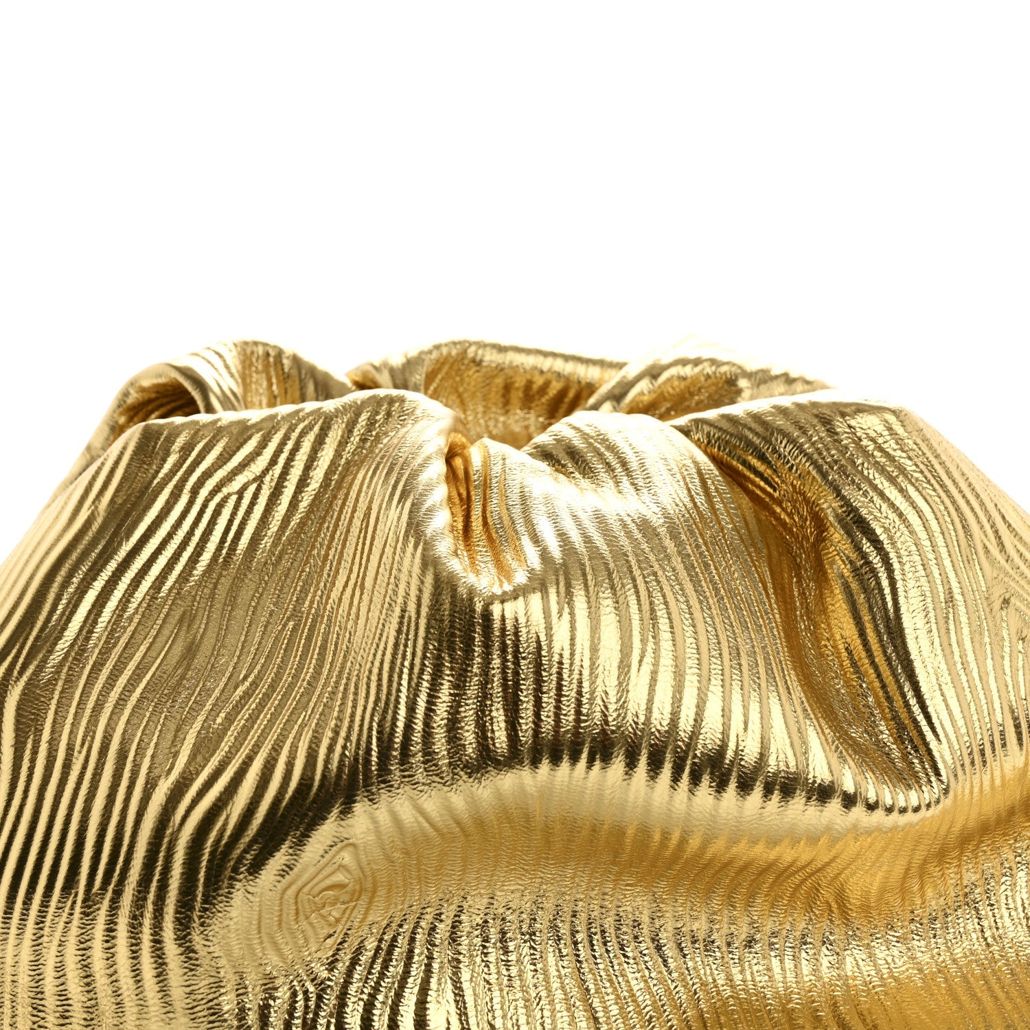 Bottega Veneta Metallic Bark Calfskin Embossed The Pouch Oversized Clutch Oro 9 of 10