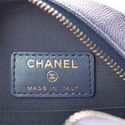 Chanel Iridescent Caviar Quilted Round Clutch With Chain Blue 6 of 10