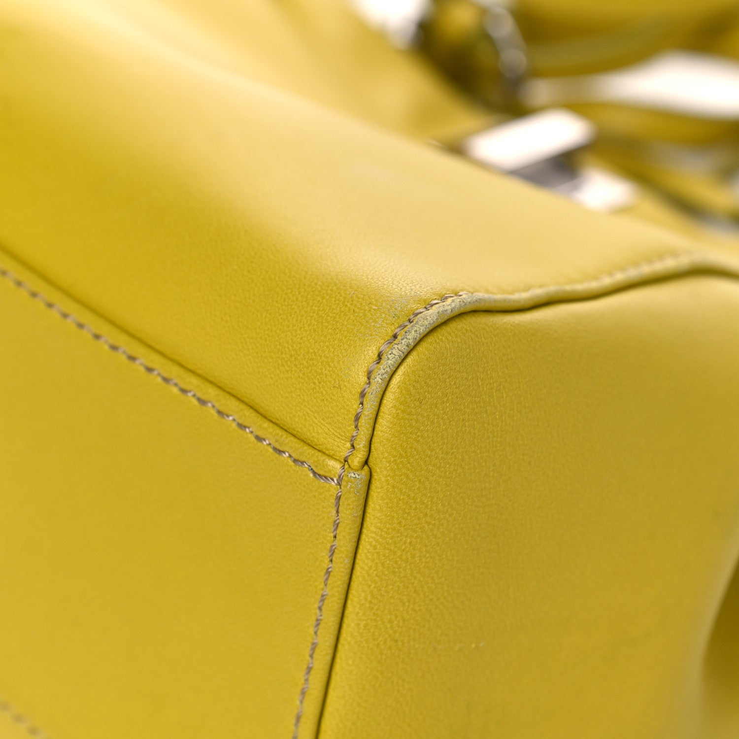 Fendi Nappa Mini Peekaboo Iconic Satchel Lime 9 of 10