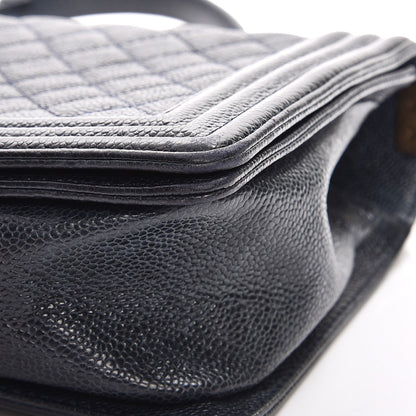 Chanel Caviar Quilted New Medium Boy Flap Dark Navy Blue 10 of 13