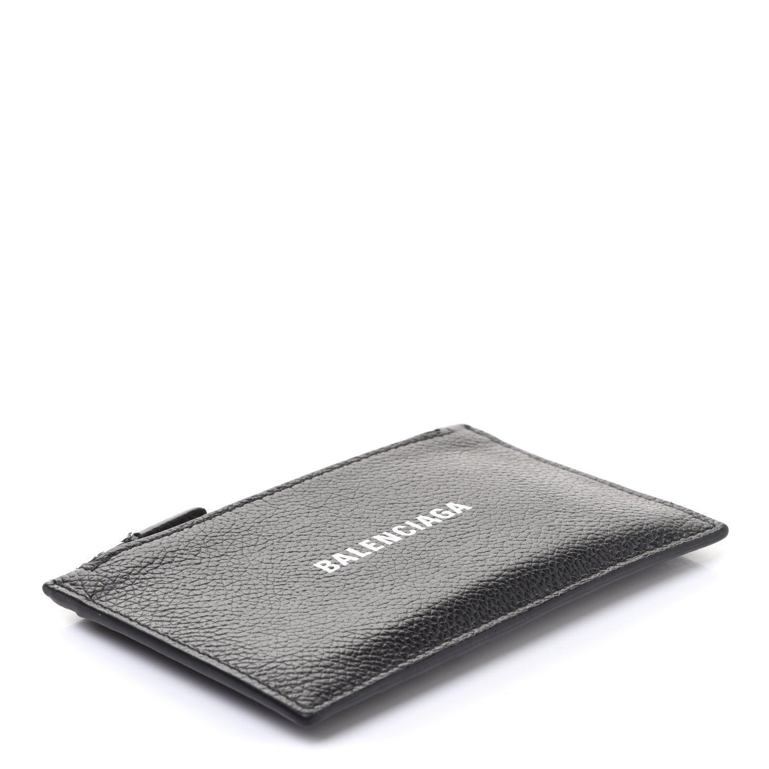 Balenciaga Grained Calfskin Logo Cash Long Coin Card Holder Black White 4 of 8
