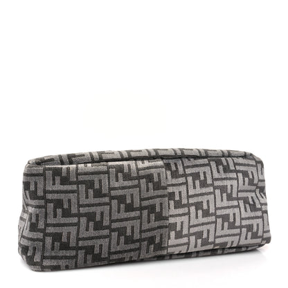 Fendi Chenille Vitello Seta Plexiglass FF Fendi O'Lock Zipper Anthracite Asfalto 4 of 9