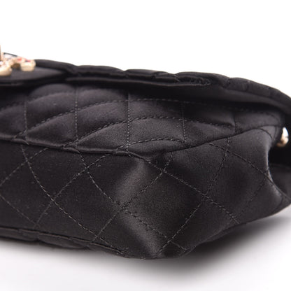 Chanel Satin Quilted Jeweled East West Flap Black 6 of 10