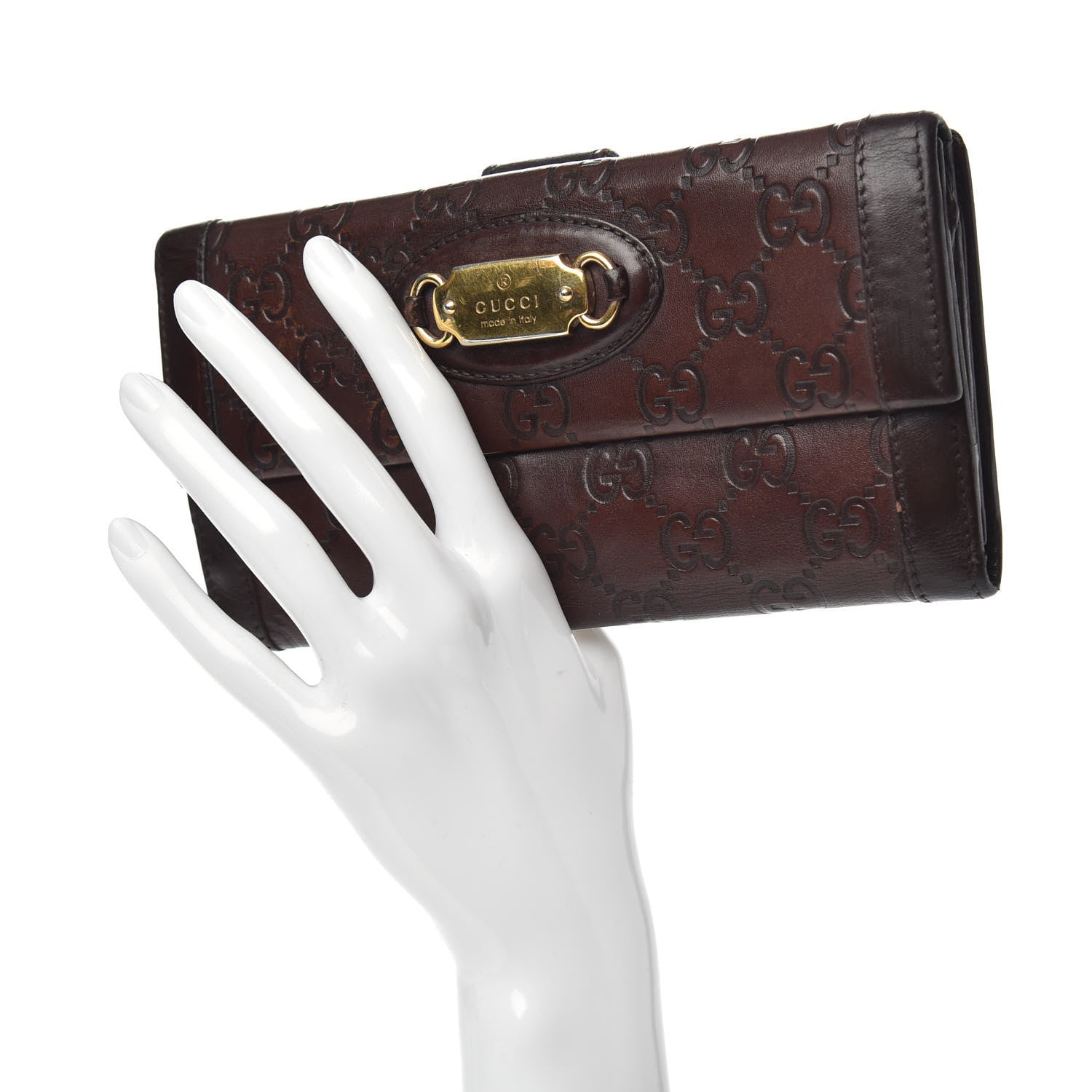 Gucci Guccissima Punch Continental Flap Wallet Brown 2 of 11