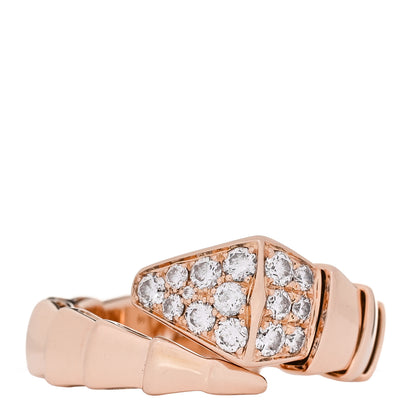 Bulgari 18K Rose Gold Diamond Serpenti Viper Ring S 1 of 5