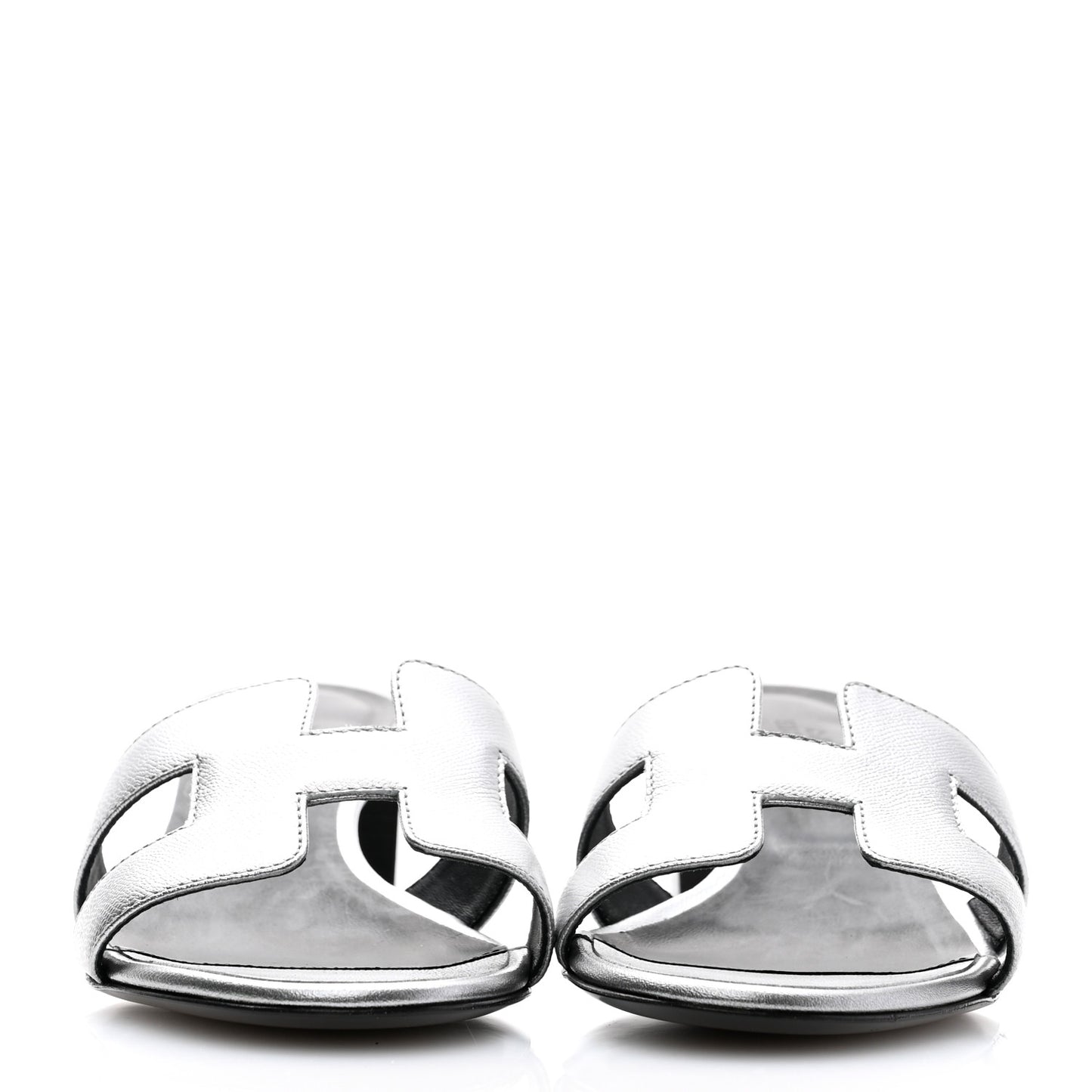 Metallic Epsom Oasis Sandals 37 Gris Argente