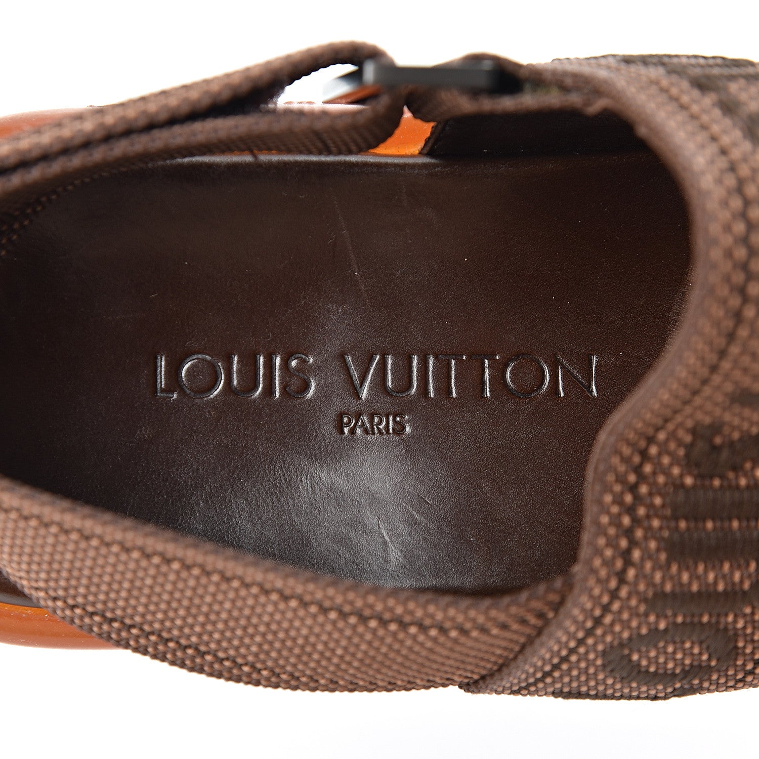 Louis Vuitton Nylon Platform Flat Sandals 6.5 Brown 8 of 9