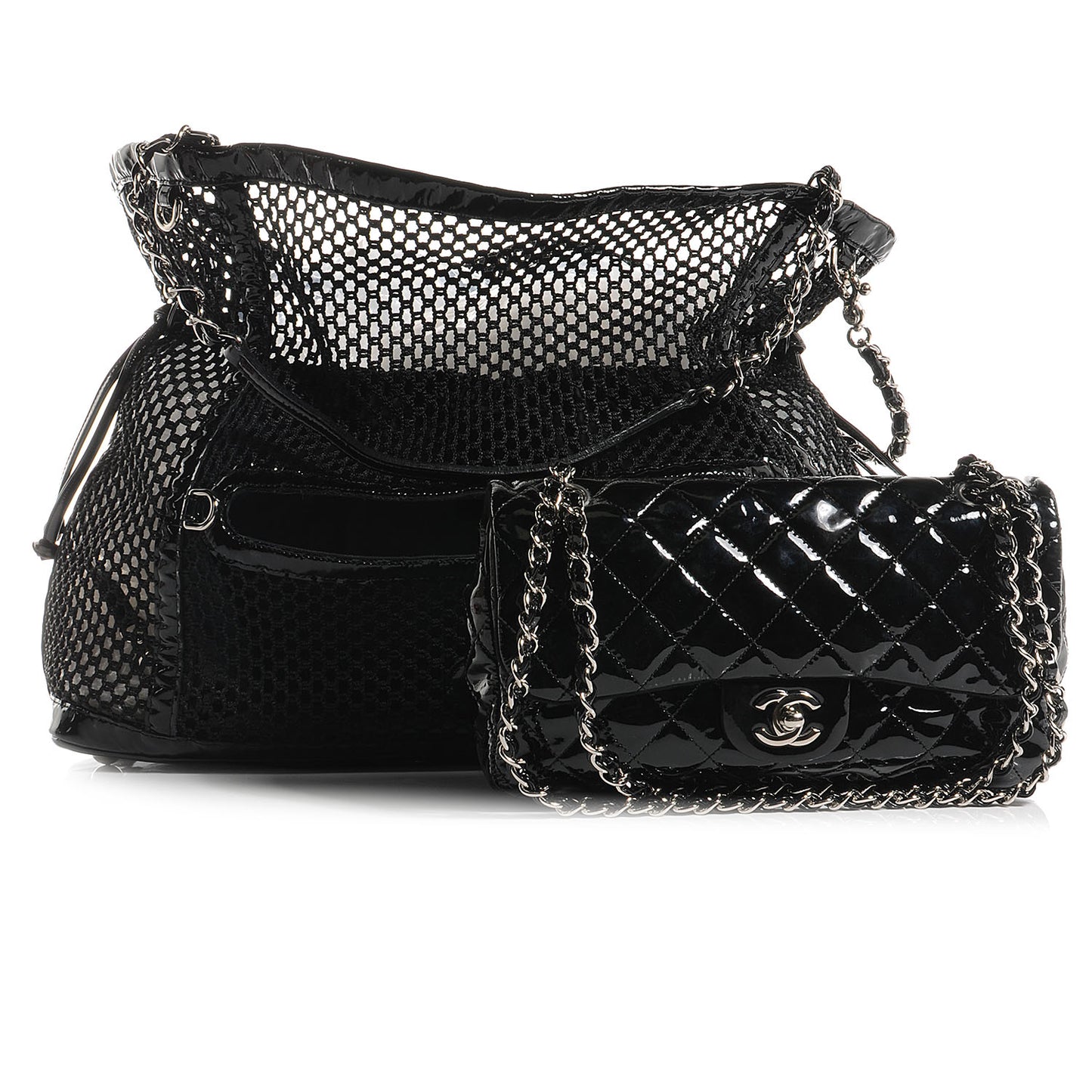 Patent Net Large La Madrague Tote Black