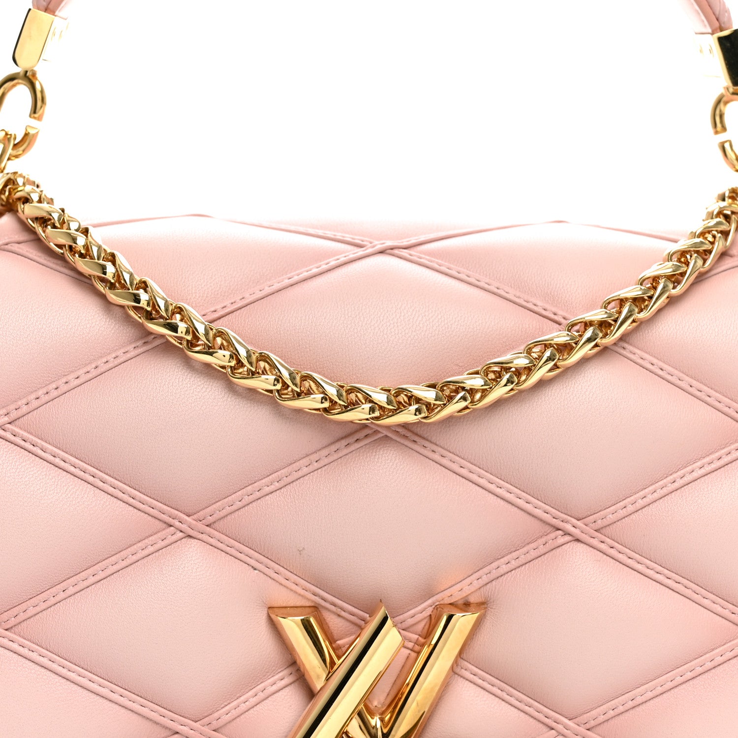 Louis Vuitton Lambskin Malletage Top Handle GO-14 MM Raspberry 7 of 10