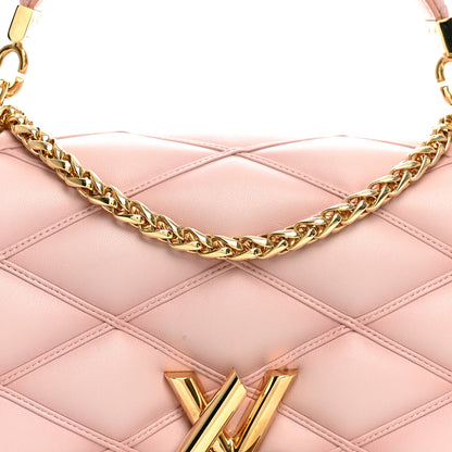 Louis Vuitton Lambskin Malletage Top Handle GO-14 MM Raspberry 7 of 10