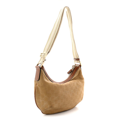 Gucci Nylon Monogram Web Medium Half Moon Hobo  Beige 3 of 13