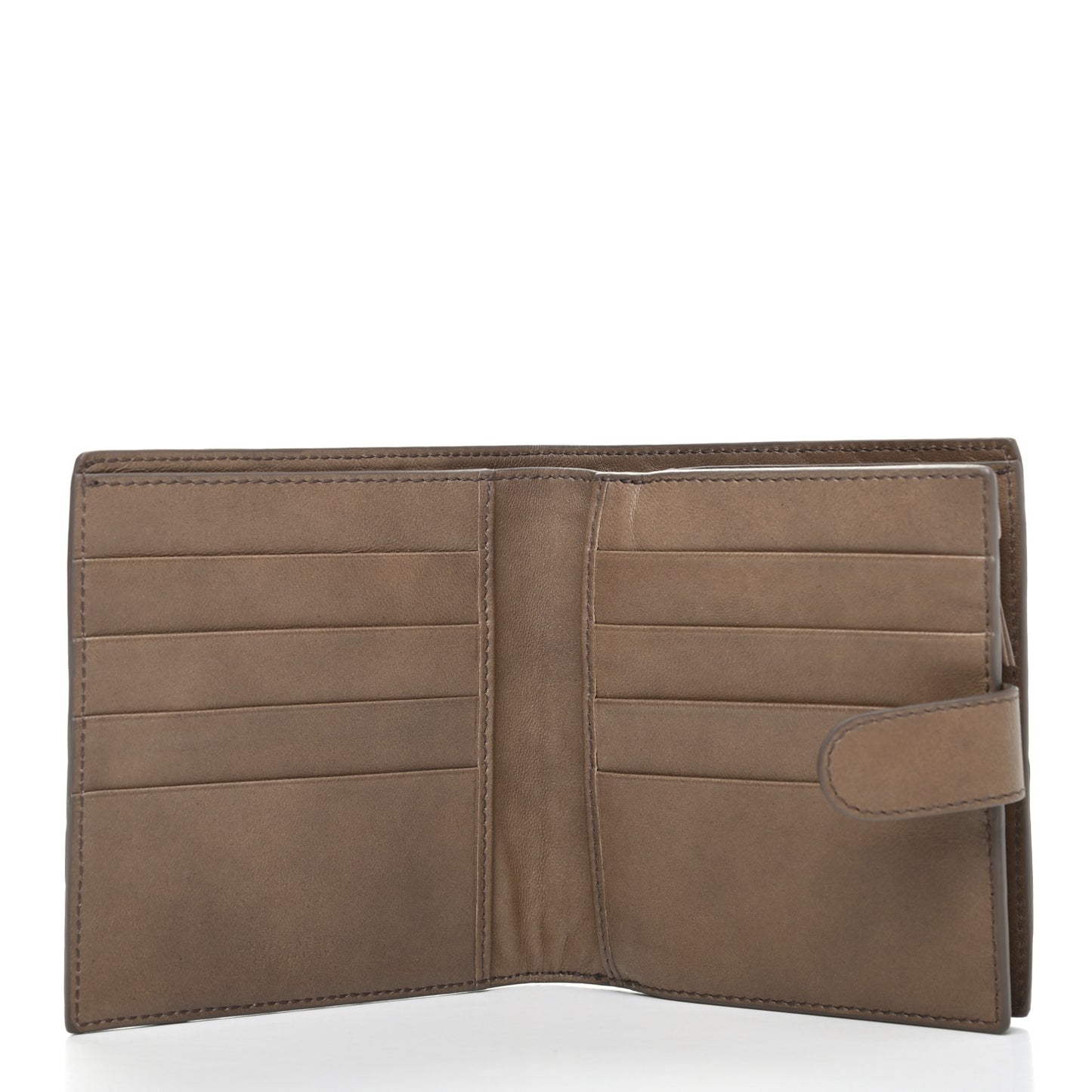 Nappa Intrecciato French Compact Wallet Ash