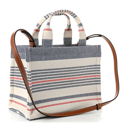 Celine Canvas Calfskin Striped Triomphe Small Cabas Thais Multicolor 3 of 9