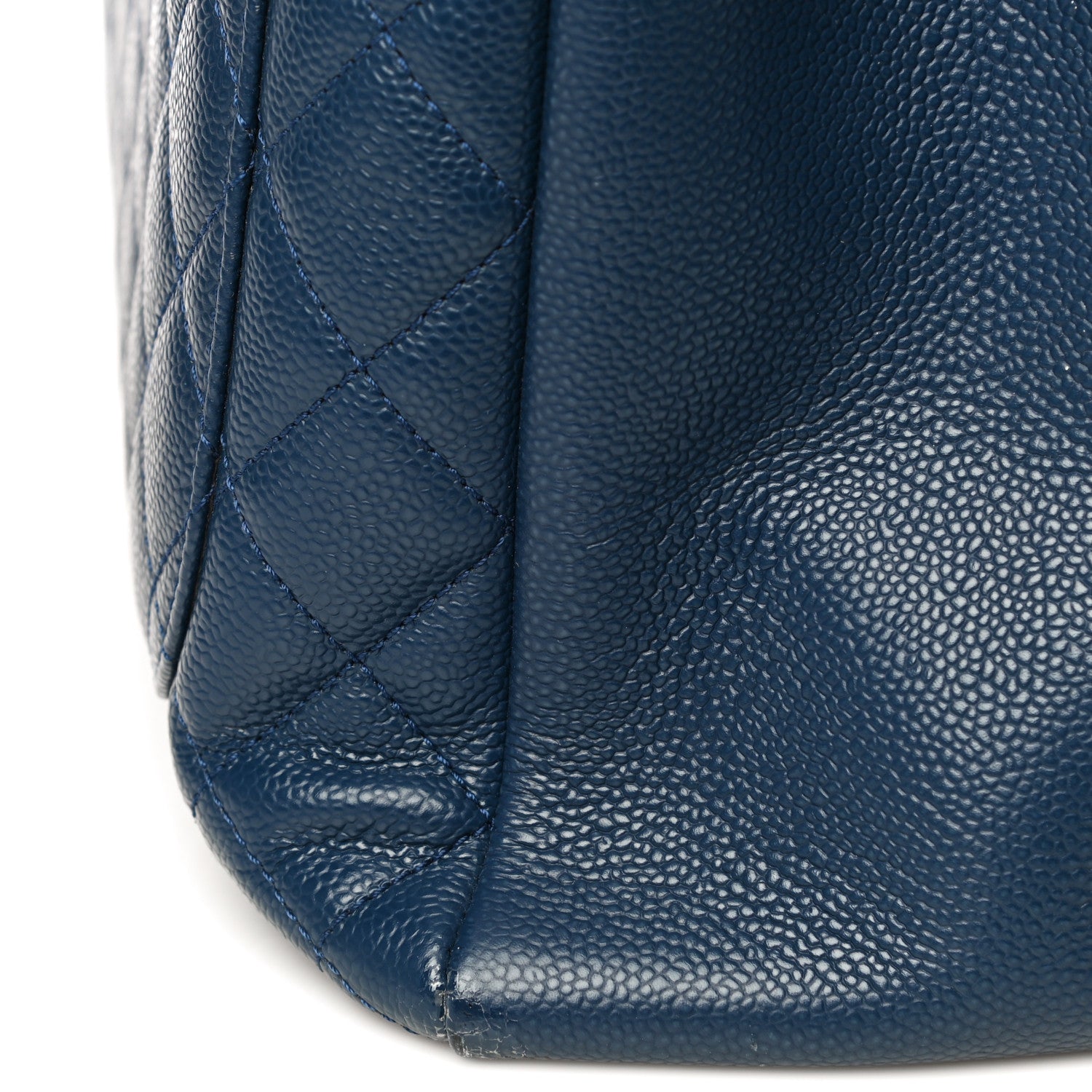 Chanel Caviar Quilted XL Grand Shopping Tote GST Navy Blue 14 of 16