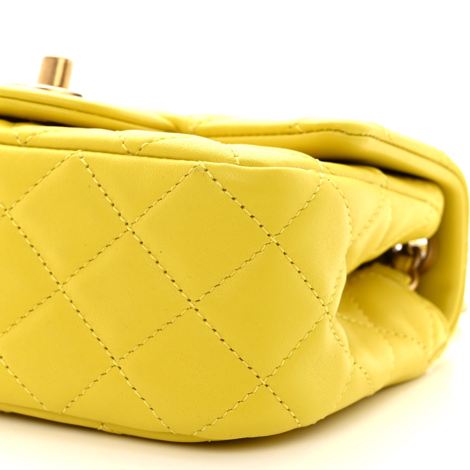 Chanel Lambskin Quilted Mini Pearl Crush Flap Yellow 10 of 10