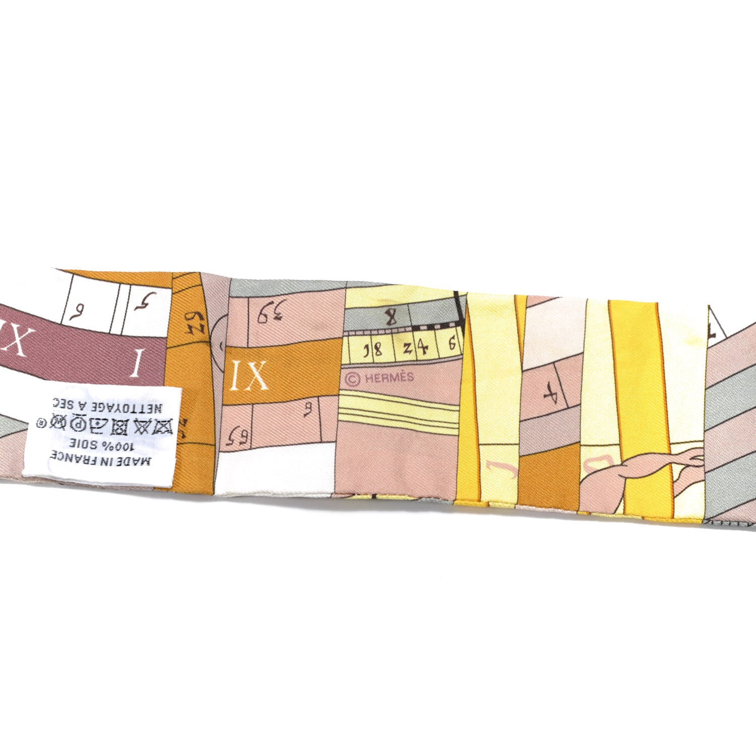 Hermes Silk Astrologie Nouvelle Twilly Jaune White Moutarde 3 of 5