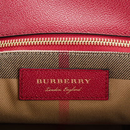 Burberry Soft Grain Calfskin Medium Buckle Tote Parade Red 6 of 8