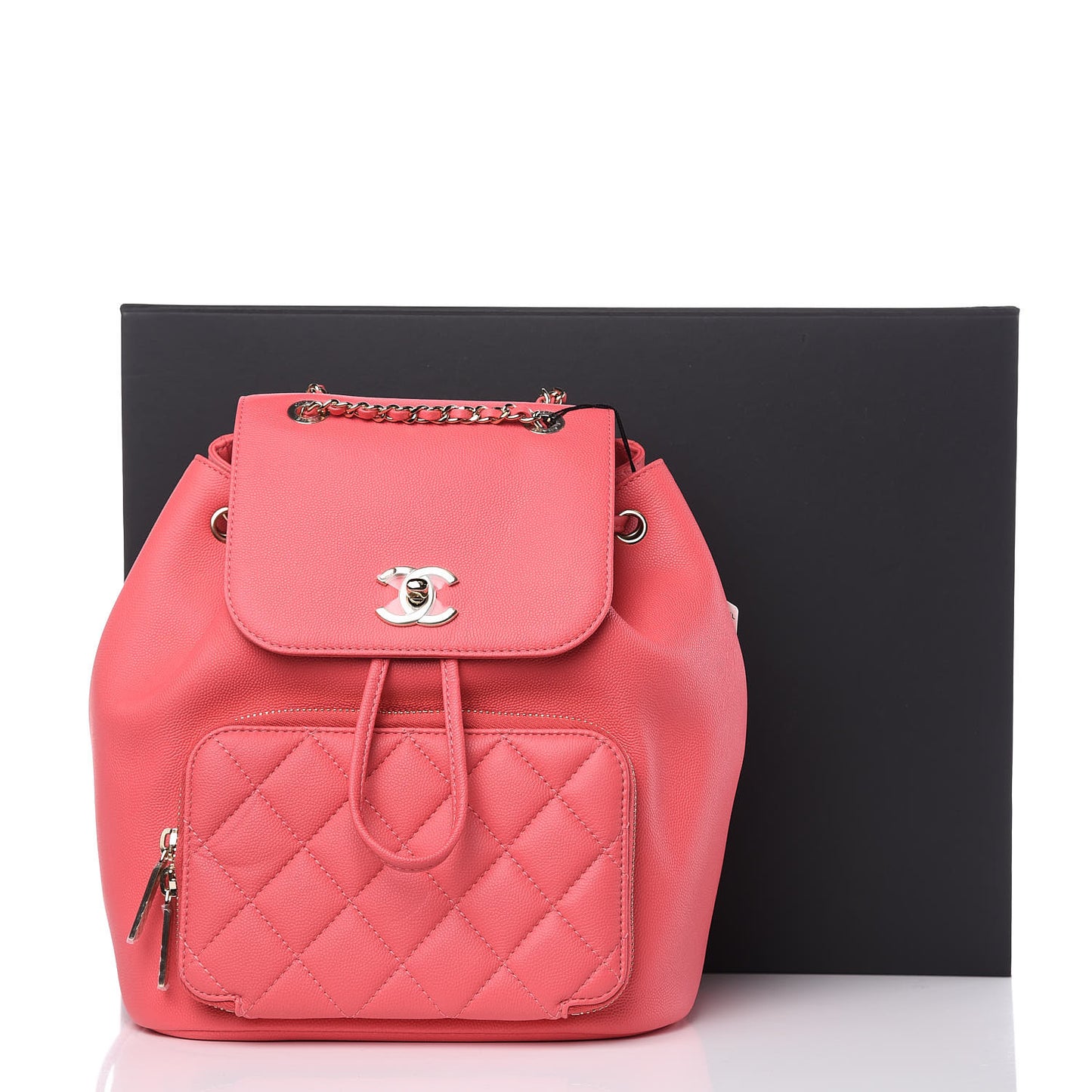 Caviar Quilted Business Affinity Backpack Pink