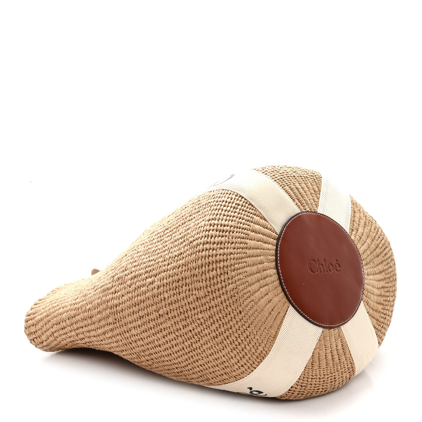 X MIFUKO Raffia Large Woody Basket Bag White