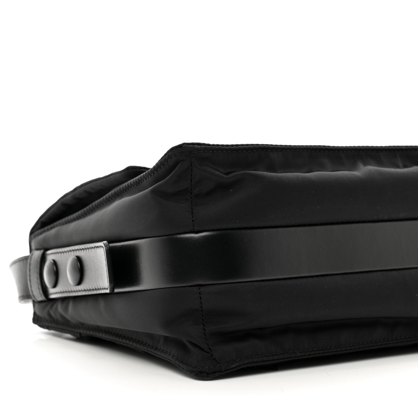 Re-Nylon Vitello Padded Small Flap Shoulder Bag Black