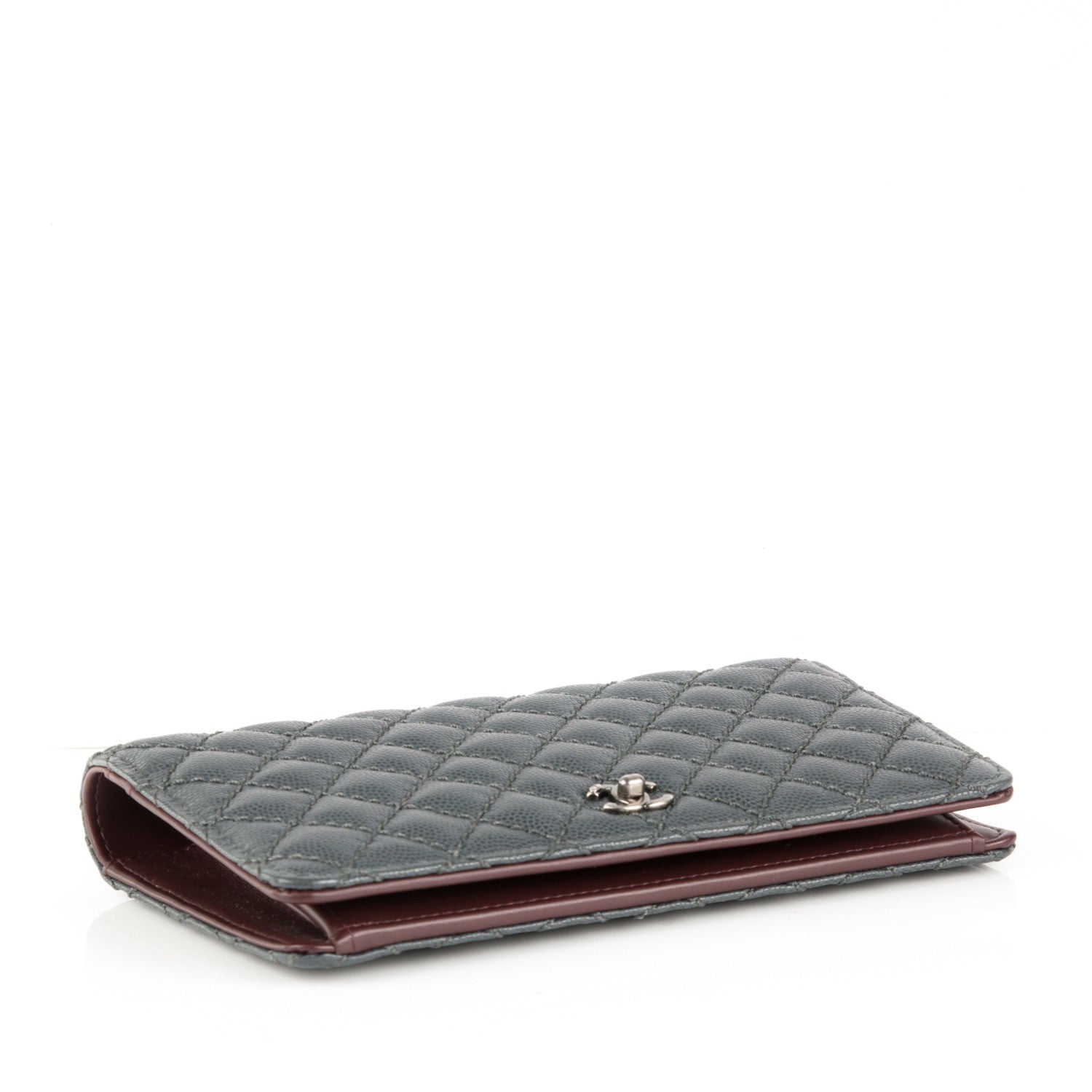 Chanel Caviar Micro Quilted Yen Wallet Grey 5 of 8