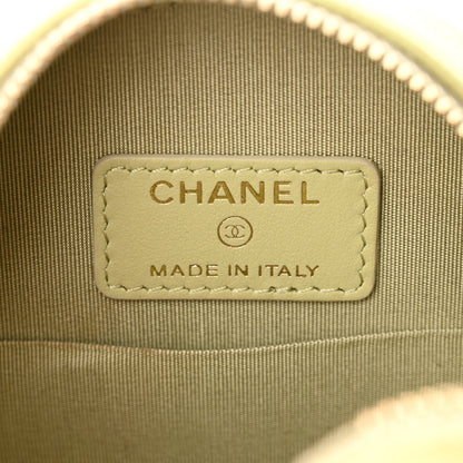 Chanel Caviar Quilted French New Wave Round Clutch With Chain Light Green 6 of 11