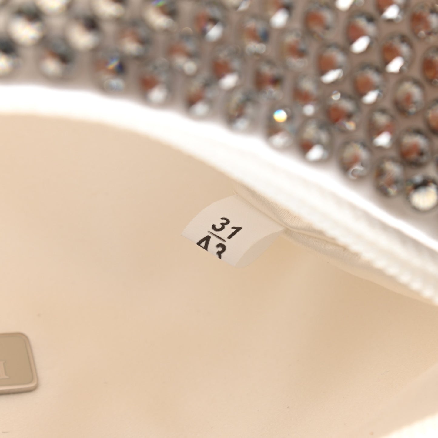 Satin Crystal Mini Re-Edition 2000 Bag White