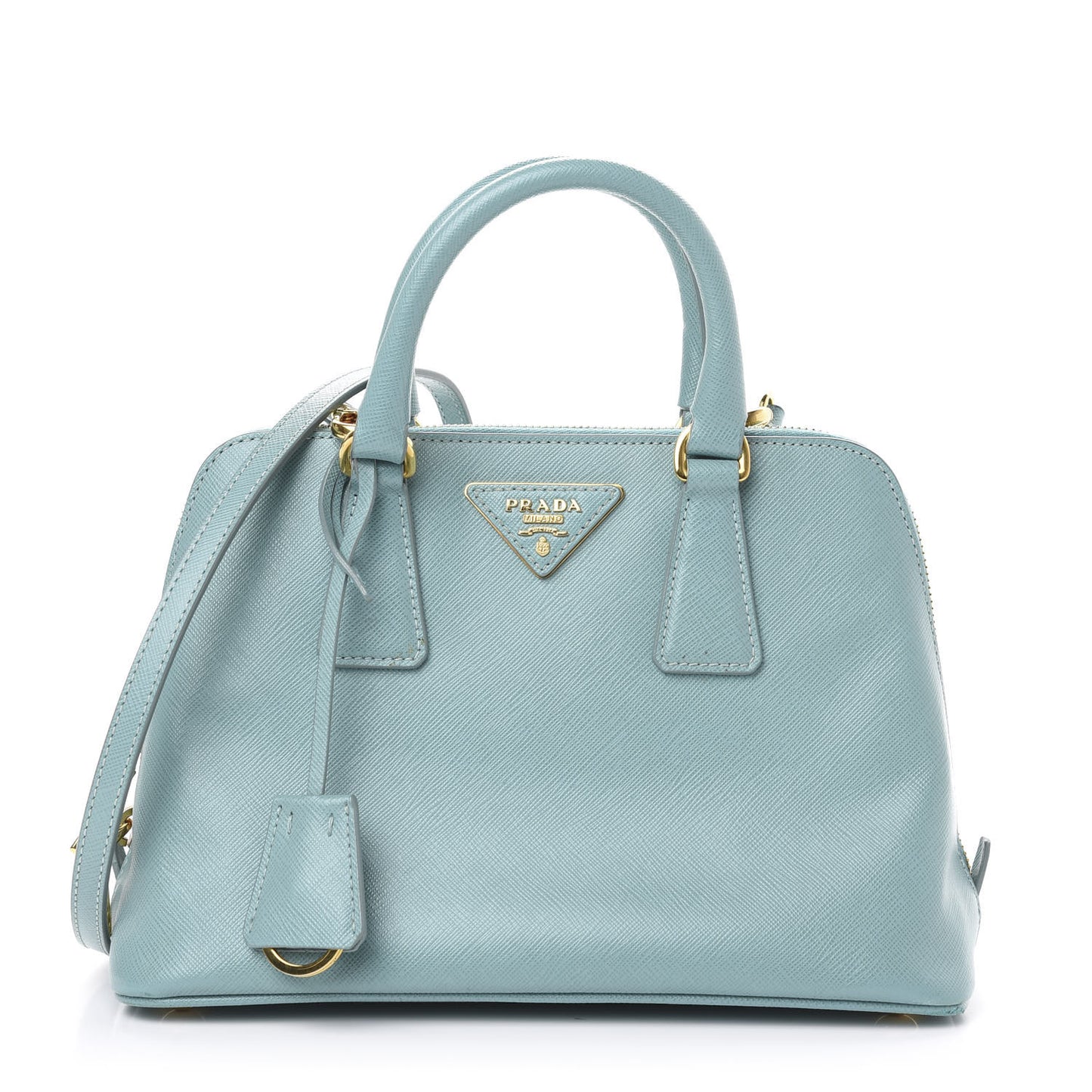 Saffiano Mini Galleria Double Zip Tote Turchese