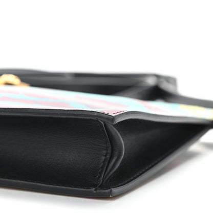 Versace Vitello Baroque Print Wristlet Pouch Black Multicolor 9 of 9