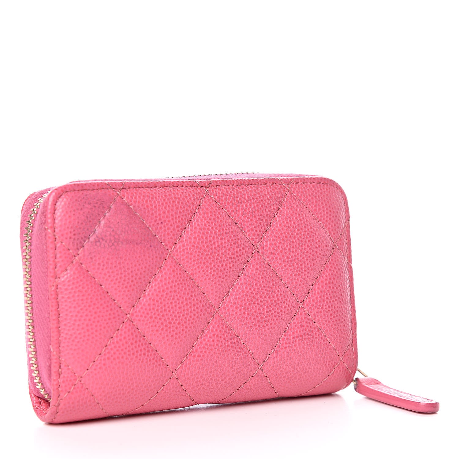 Chanel Caviar Quilted Zip Coin Purse Pink 3 of 10