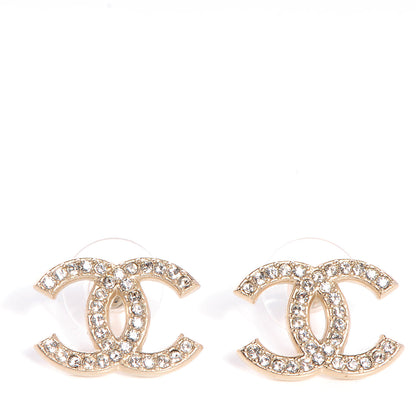 Chanel Crystal CC Earrings Gold 1 of 5