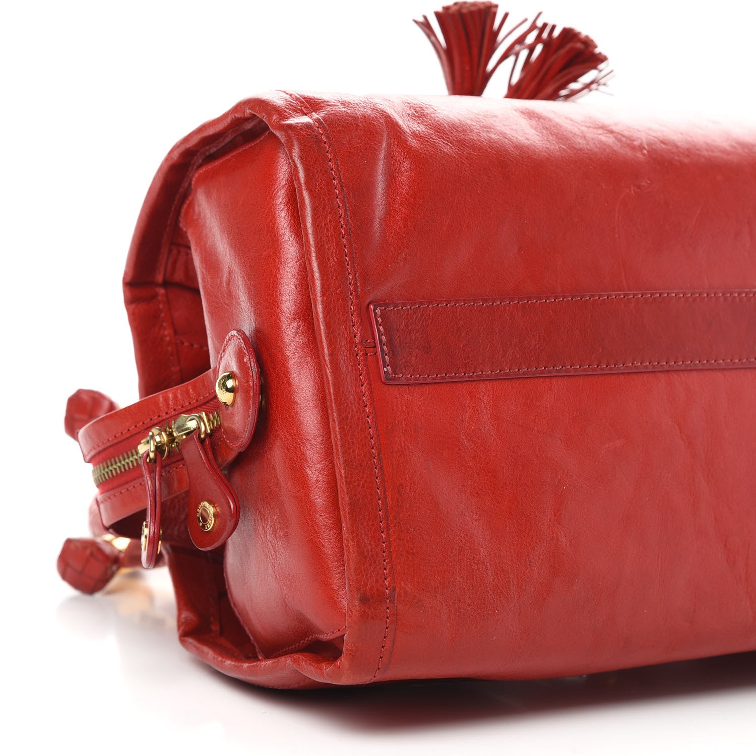 Jimmy Choo Shiny Calfskin Satchel Red 8 of 14