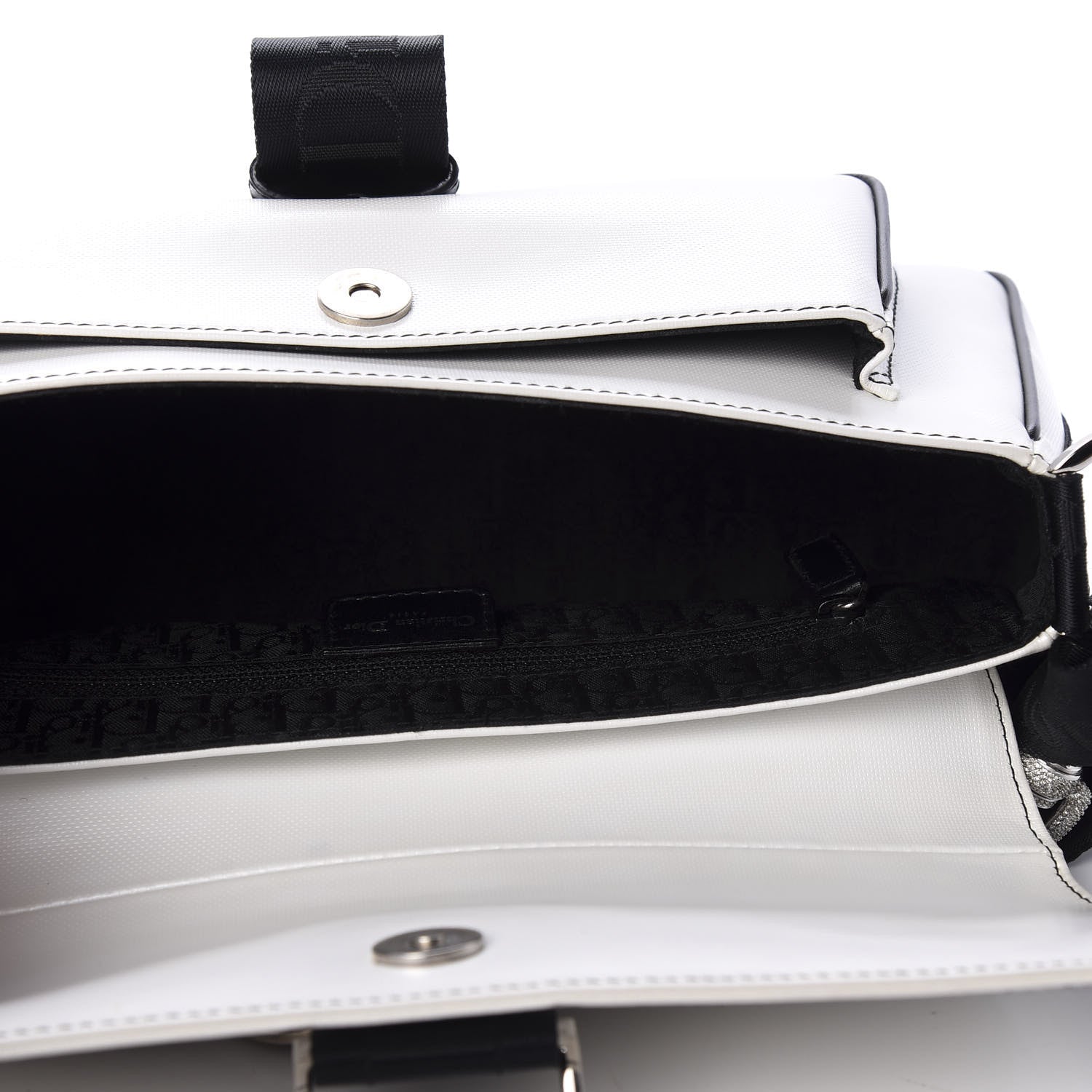 Christian Dior Coated Canvas Crystal Hardcore Bag White 5 of 10