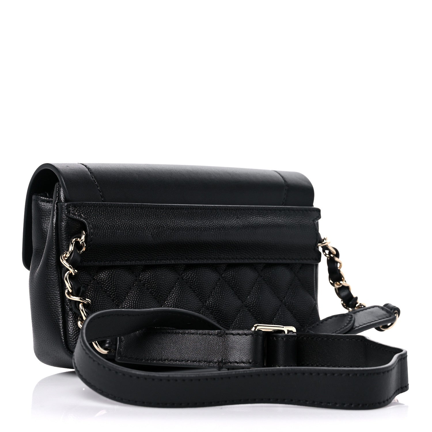 Chanel Calfskin Flap Chain Waist Bag Black 3 of 11
