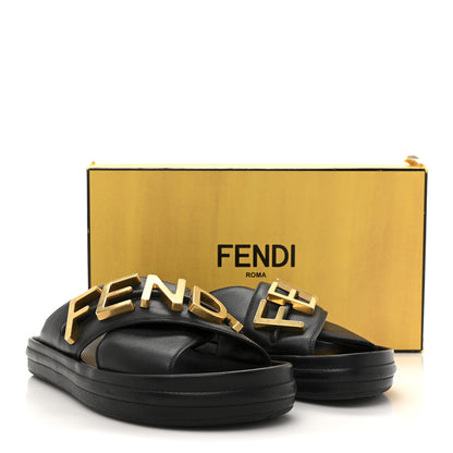 Fendi Vitello Womens Fendigraphy Slide Sandals 38.5 Black 11 of 11