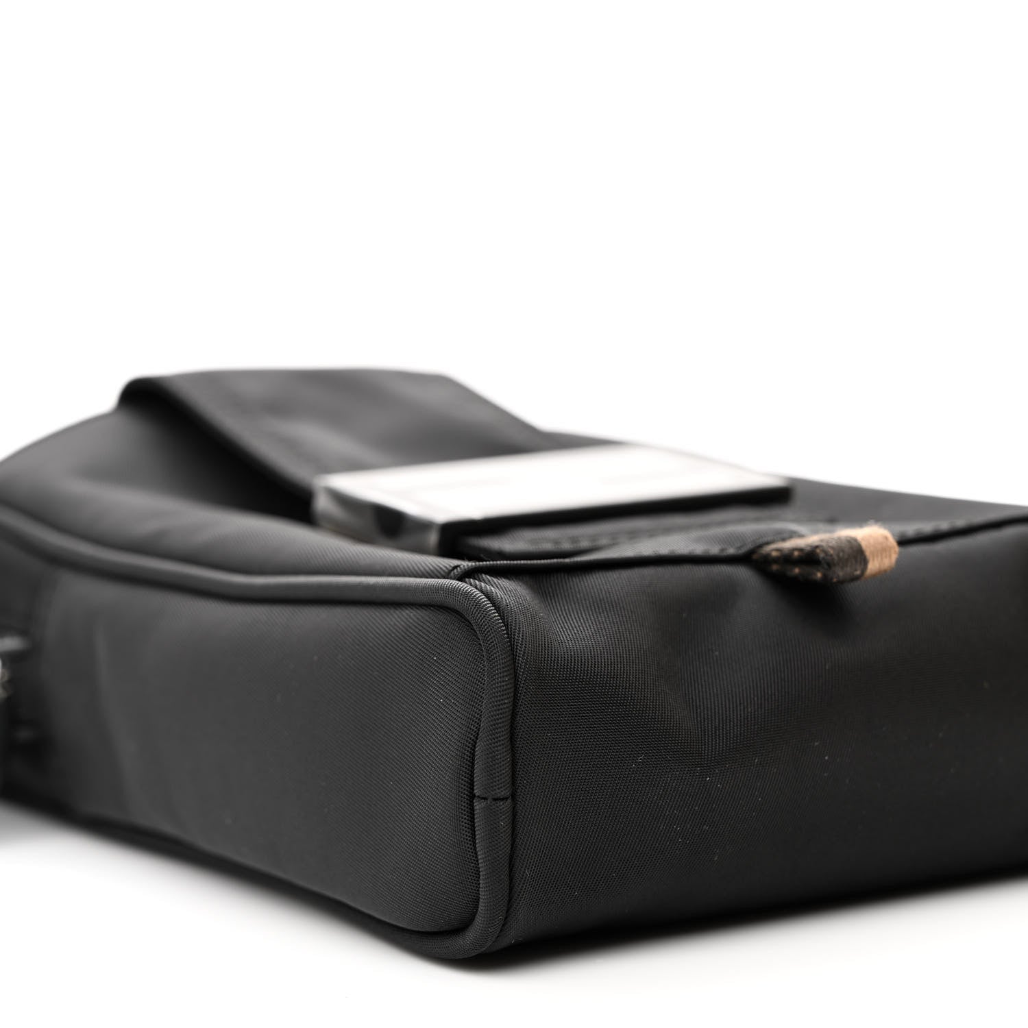 Fendi Econyl Nylon Cuoio Romano Monochrome Baguette Crossbody Phone Pouch Black 9 of 11