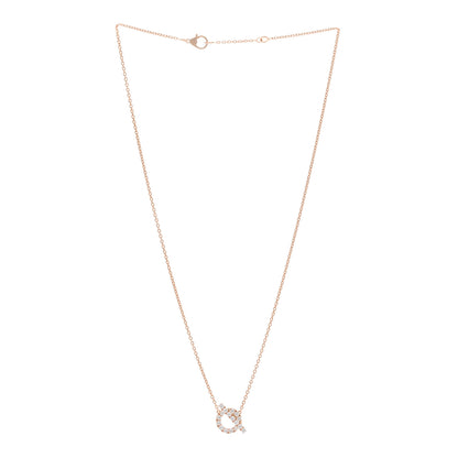 Hermes 18K Rose Gold Diamond Finesse Pendant Necklace 3 of 5