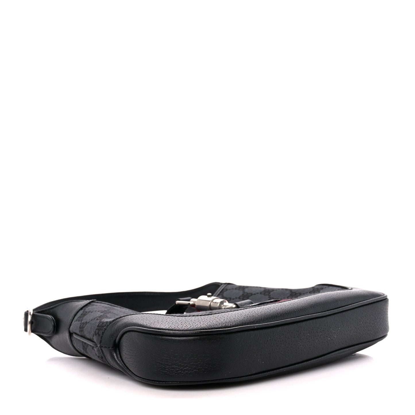 X BALENCIAGA BB Monogram Calfskin Web Small Jackie 1961 Hobo Black